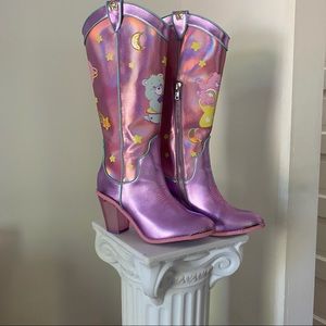 LIMITED EDITION DOLLSKILL X CARE BEARS HOLOGRAPHIC COWBOY BOOTS 🌈💖🦋🍭